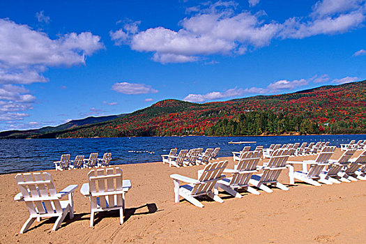椅子,海滩,塔伯拉山,魁北克,加拿大