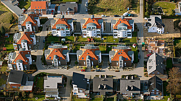 房子,新,住宅开发,靠近,下莱茵,北莱茵威斯特伐利亚,德国,欧洲