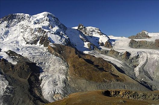 顶峰,布莱特峰,冰河,策马特峰,瓦莱,瑞士