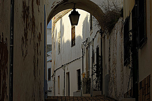 小巷,阿尔布斐拉,阿尔加维,葡萄牙,欧洲