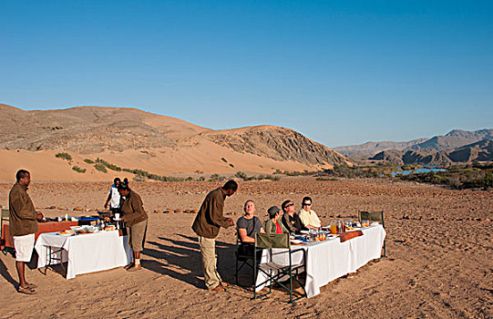 北方,纳米布沙漠,纳米比亚,胜地,午餐,河,帐蓬,露营