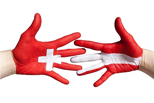 瑞士,奥地利,握手