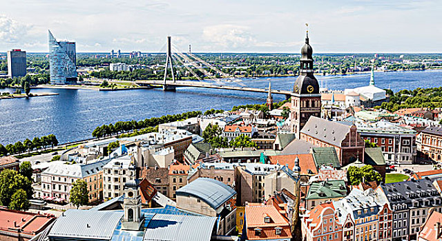 历史,中心,里加,大教堂,高楼大夏,道加瓦河,河,西部,拉脱维亚,欧洲
