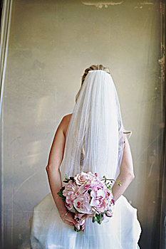 新娘,拿着,花束,安大略省,加拿大