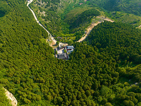 航拍济南市中大寨山越野路线