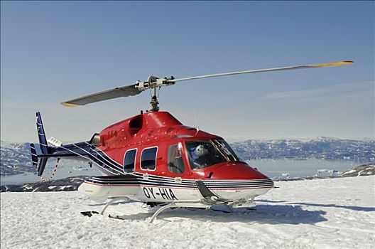 直升飞机,飞行,东方,格陵兰