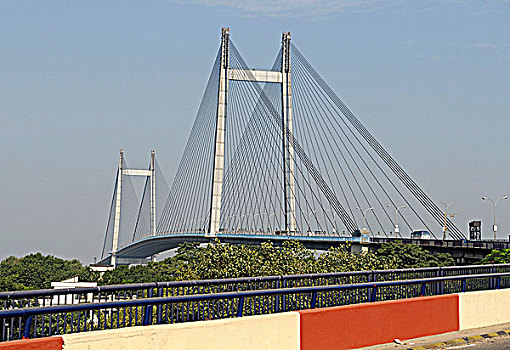 印度,西孟加拉,加尔各答,桥
