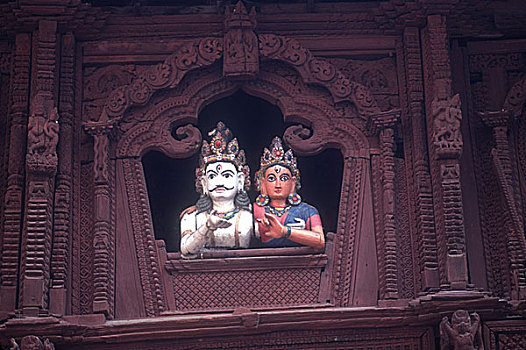 湿婆神,向外看,上方,杜巴广场,加德满都,尼泊尔