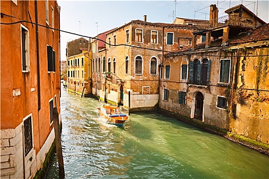 运河,威尼斯,光亮,阳光