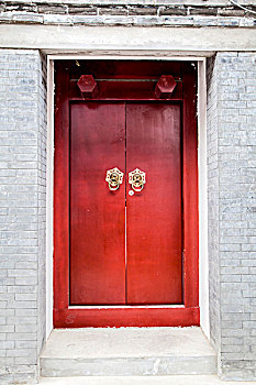传统的红色大门