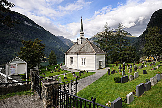 教堂,墓地,峡湾,世界遗产,挪威,斯堪的纳维亚,北欧