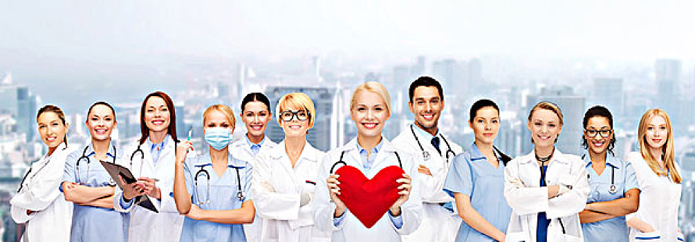 医药健康,概念,微笑,博士,护理,红色,心形
