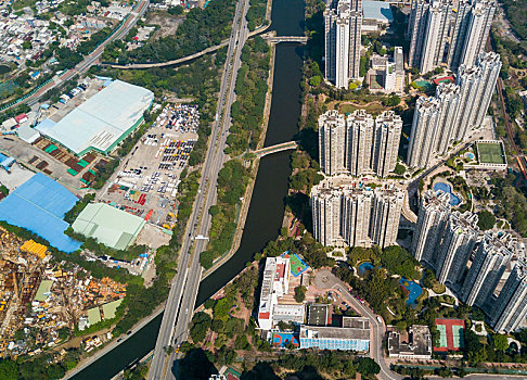 俯视,建筑,香港