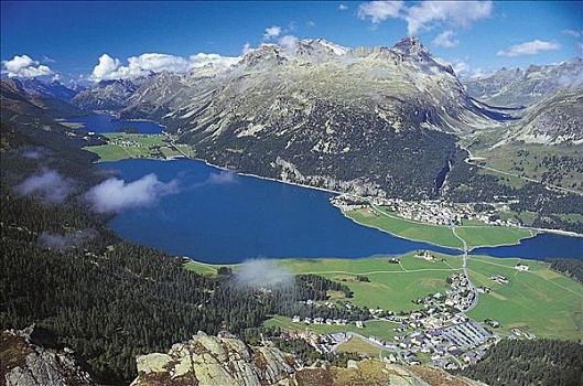 湖区,恩加丁,山峦,瑞士,欧洲