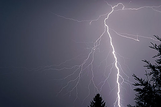 雷雨天气,闪电,雷暴,区域,黑森州,德国,欧洲