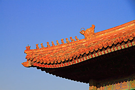 北京故宫乾清宫屋檐