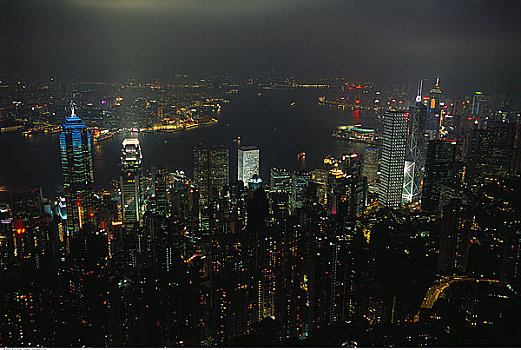 城市,夜晚,香港