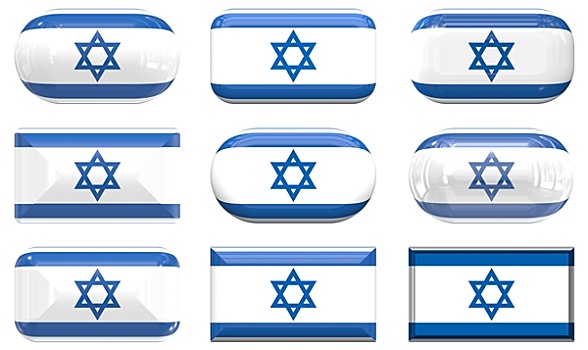 玻璃,扣,旗帜,以色列