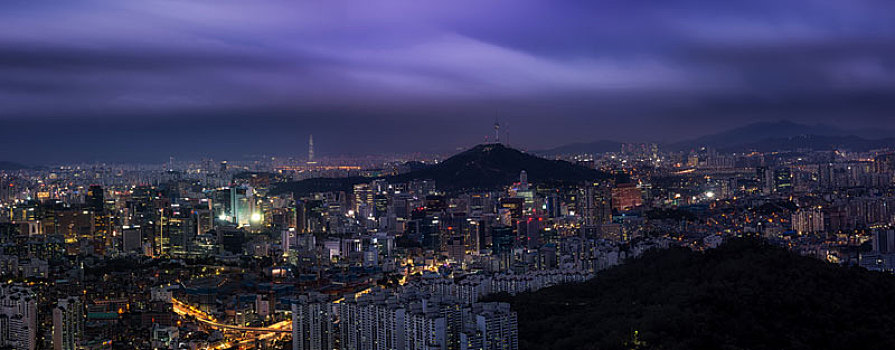 夜景,上方,首尔