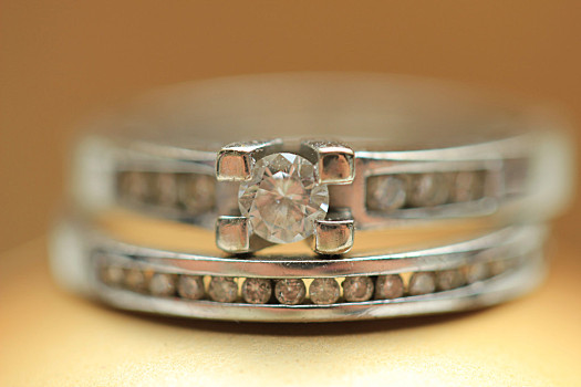 钻石,戒指,特写,订婚戒指,婚戒,白色,黄金