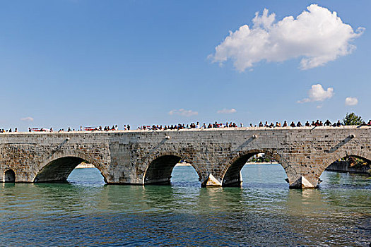 老,石桥,河,地中海,土耳其,亚洲