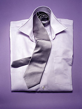 长袖衬衫,领带