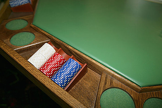 三个,堆积,筹码,赌场,桌子