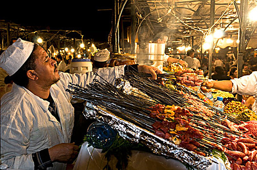 烹饪,销售,食物,玛拉喀什,摩洛哥