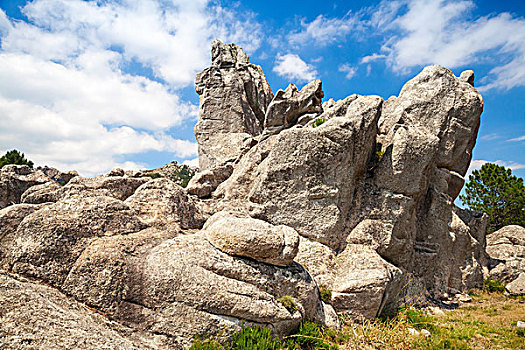 山,生动,天空,科西嘉岛,法国,自然,风景,区域