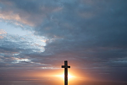 耶稣十字架,日落