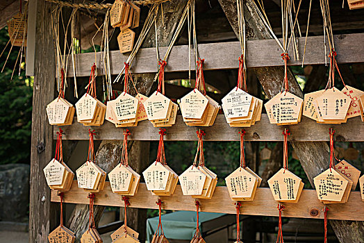 木质,占卜,铭牌,日本神道,神祠,福冈,日本