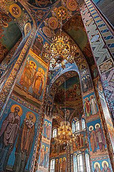 镶嵌图案,墙壁,室内,教堂,溢出,血,彼得斯堡,俄罗斯