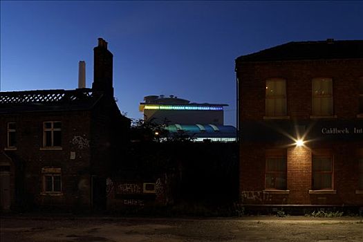 工厂,户外,黎明,建筑