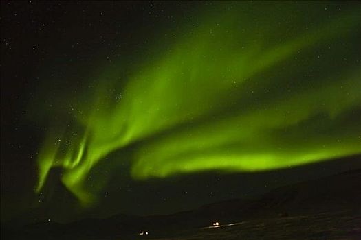 极光,斯瓦尔巴特群岛,挪威,欧洲
