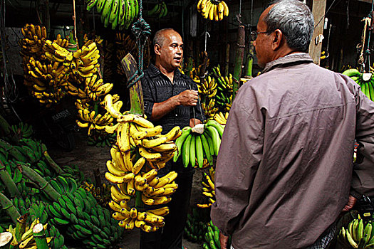 香蕉,交易,市场,印度尼西亚,七月,2007年