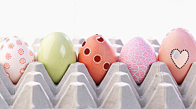 五个,不同,装饰,复活节彩蛋,蛋架