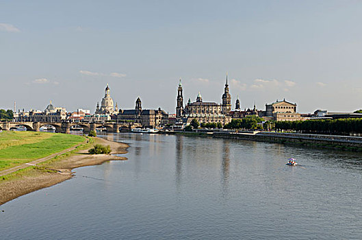 历史,局部,城市,位于,河,风景,桥,德累斯顿,萨克森,德国,欧洲