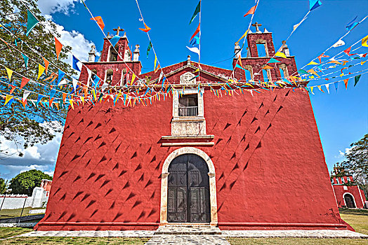 寺院,建造,迟,17世纪,路线,修道院,尤卡坦半岛,墨西哥