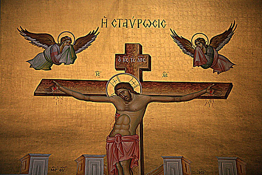希腊,东正教堂,象征,耶稣,十字架