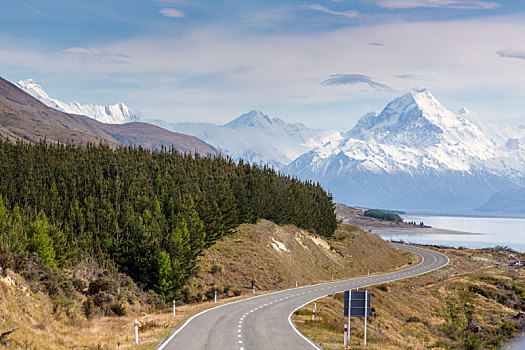 道路,库克山,新西兰