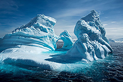 南极,巨大,冰山,阳光,南极半岛
