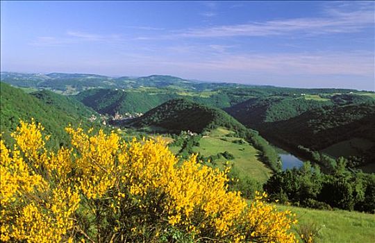 法国,阿韦龙省,风景,山峦,背影