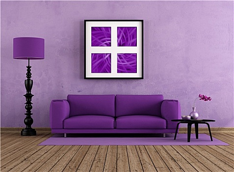 紫色,客厅