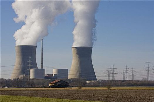 核电站,斯瓦比亚,巴伐利亚,德国,欧洲