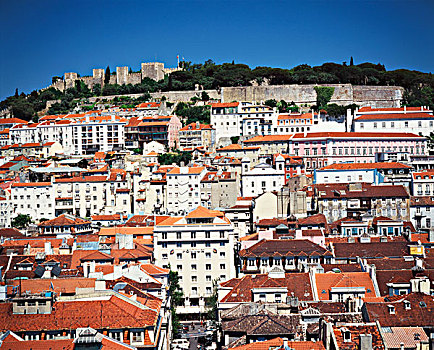葡萄牙,里斯本,城堡,大幅,尺寸