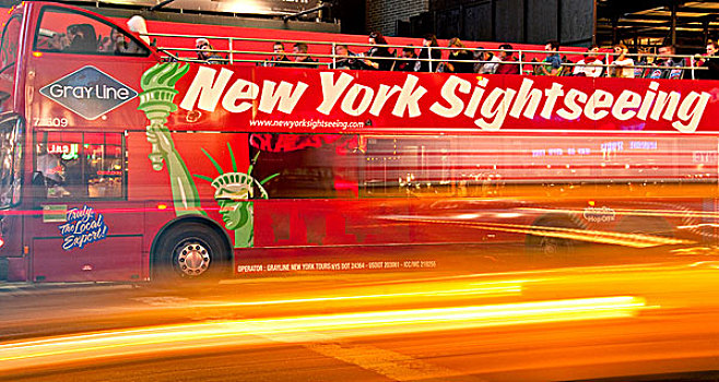 新,约克,观光,巴士,时代广场,42街,纽约,美国