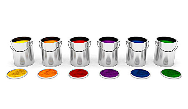 多样,色彩,涂绘,锡罐