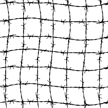 栅栏,刺铁丝网