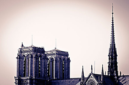 钟楼,圣母大教堂,巴黎,法国