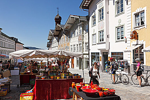陶器,市场,市场街道,坏,上巴伐利亚,巴伐利亚,德国,欧洲